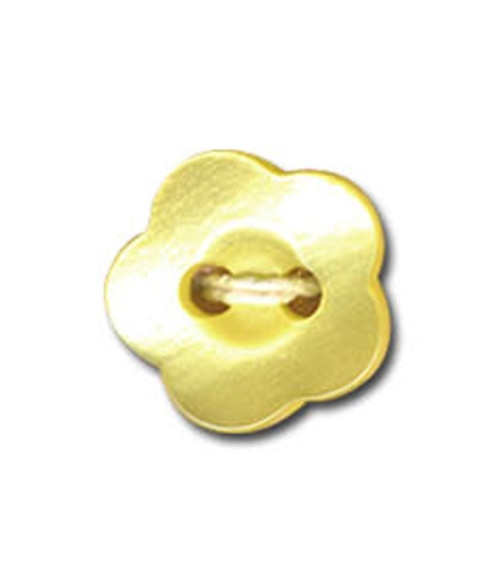 Set of 3 Violet-shaped buttons, Yellow color, 12mm