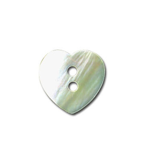 Set of 3 Heart-shaped Mother-of-Pearl buttons 13mm