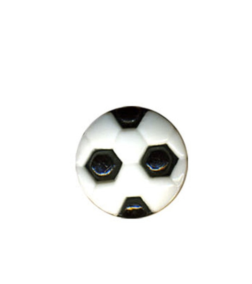 Set of 3 black football shaped buttons 1.2cm