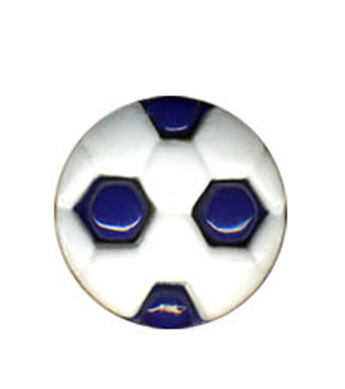 Set de 3 botones con forma de balón de fútbol en color marino 1,2cm