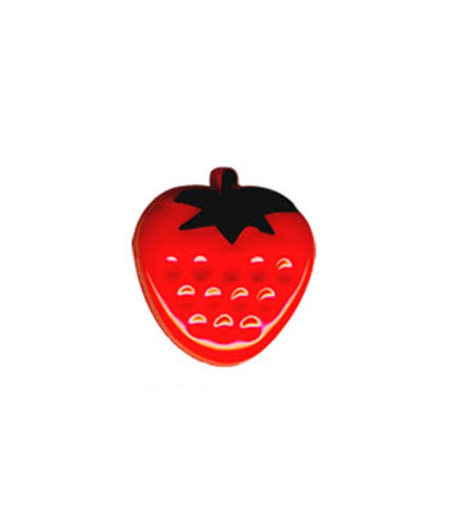 Set of 3 Strawberry-shaped buttons in Red color 13mm