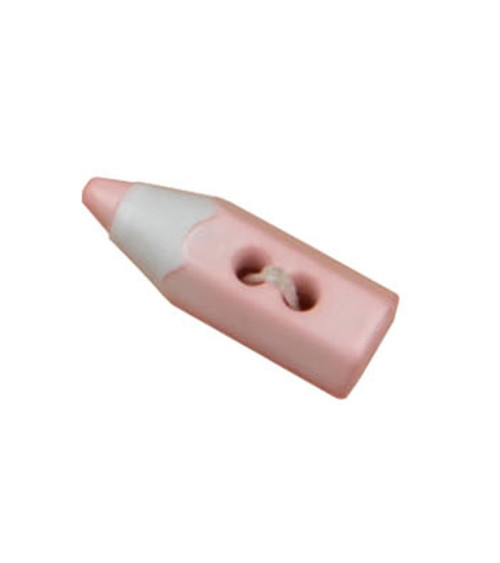 Set of 3 buttons in the shape of a colored pencil, Layette Pink, 0.7cm