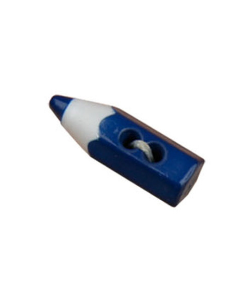 Set of 3 buttons in the shape of a colored pencil in Navy 0.7cm