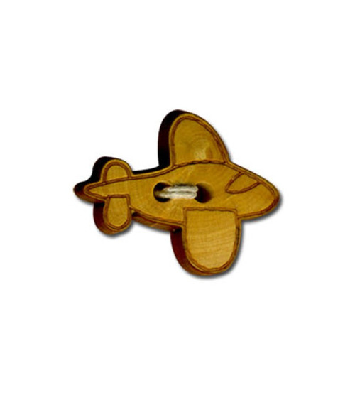 Set of 3 airplane-shaped buttons in natural material