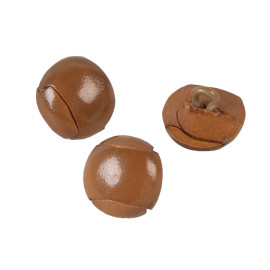 Lot de 3 boutons cuir véritable bronze alezan 15mm