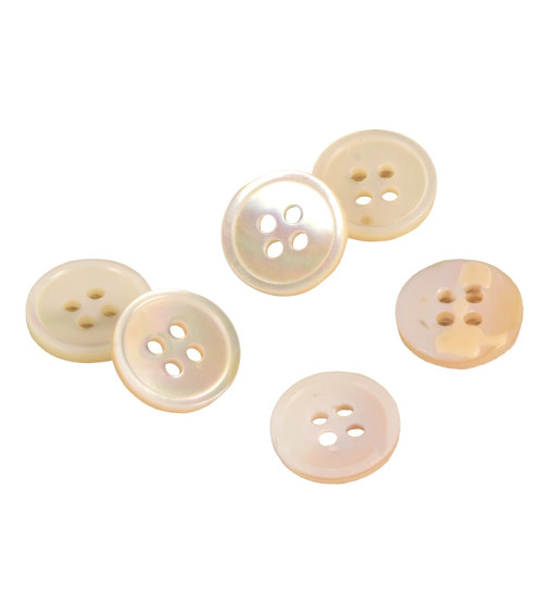 Set di 3 bottoni madreperla 4 fori naturale 10mm