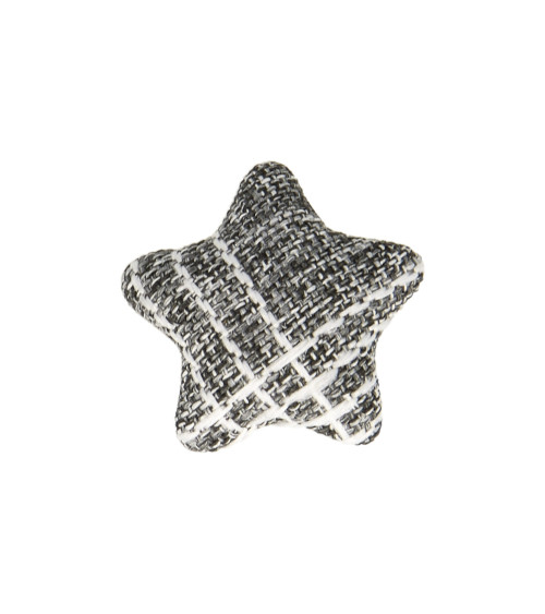 Set of 3 fabric star buttons 24mm black