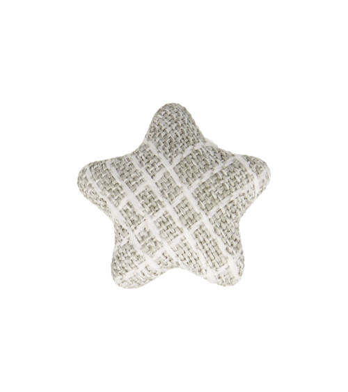 Set of 3 fabric star buttons 24mm gray