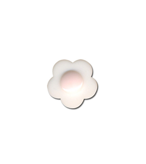 Set of 3 white heart flower buttons 14mm White