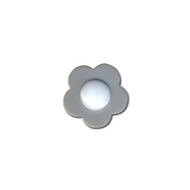 Lot de 3 boutons fleur coeur blanc 14mm Gris