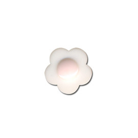 Lot de 3 boutons fleur coeur blanc 18mm Blanc