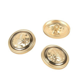 Lot de 3 boutons métal coeur or 23mm