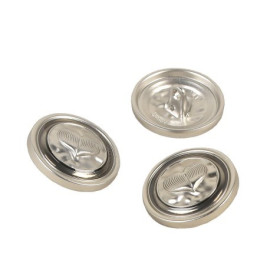 Lot de 3 boutons métal coeur argent 23mm