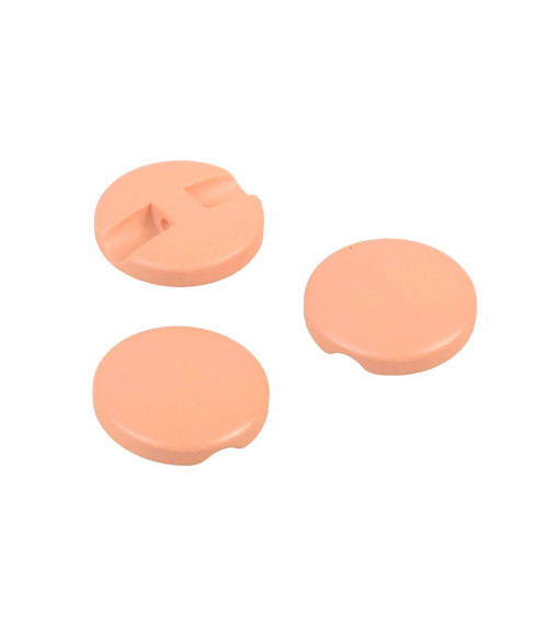 Set of 3 simple round orange peach buttons 18mm