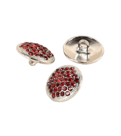 Set of 3 Beaujolais rhinestone buttons 17mm