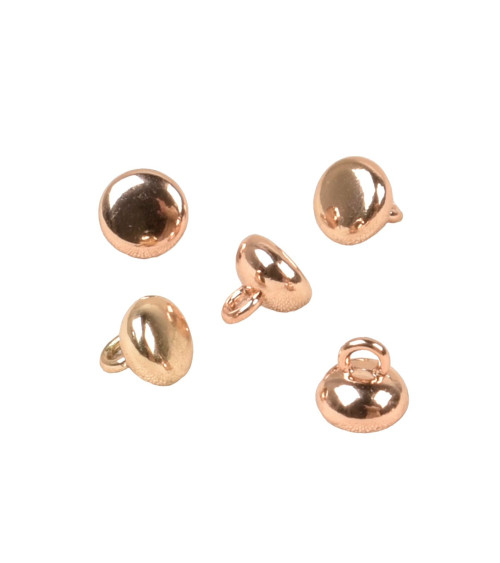 Set of 3 round ball buttons with alloy tail 9mm gold