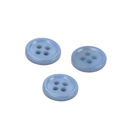 Set mit 3 runden Muschelknöpfen, 4 Löcher, 11 mm, Marineblau