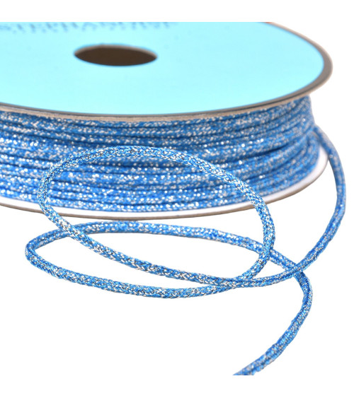 2mm blue/silver metal mottled cord by the meter