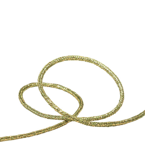 2mm khaki/gold metal mottled cord by the meter