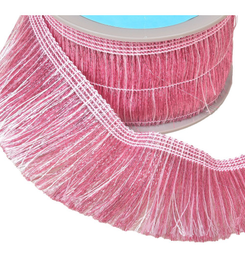 Iridescent fringe 65mm light pink per meter