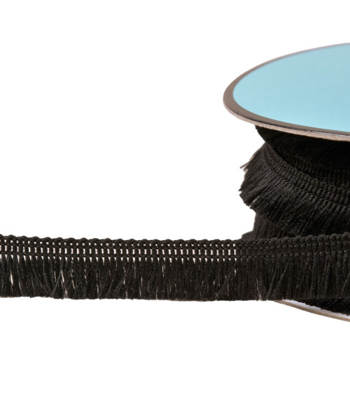 Small 13mm black fringe per meter