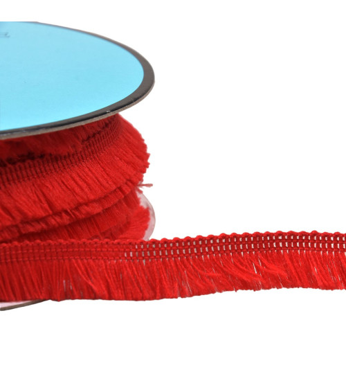 Small 13mm red Hermes fringe per meter