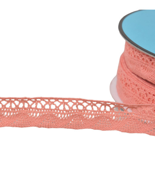 19mm salmon fan lace by the meter