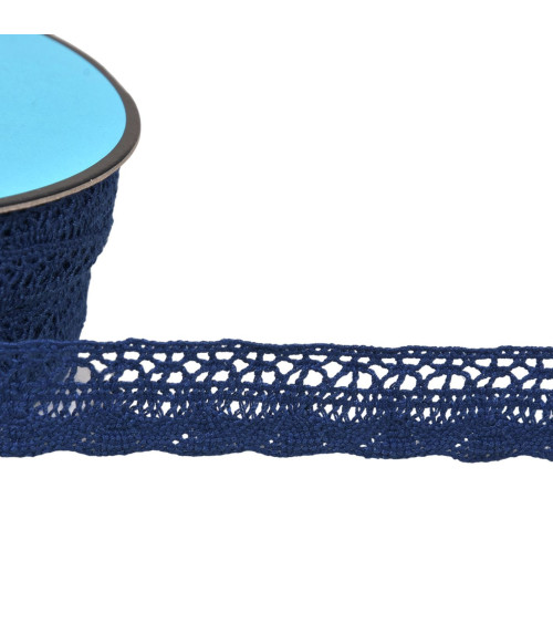 19mm navy blue fan lace by the meter