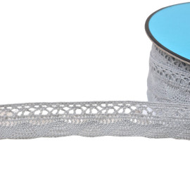 Dentelle éventail 19mm gris clair au mètre