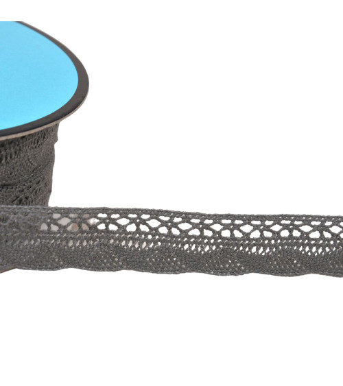 19mm medium gray fan lace by the meter