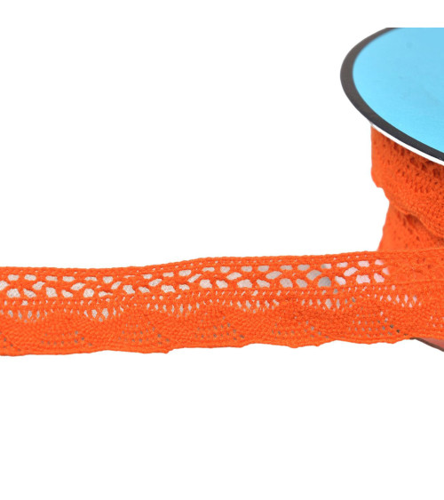 19mm orange fan lace by the meter