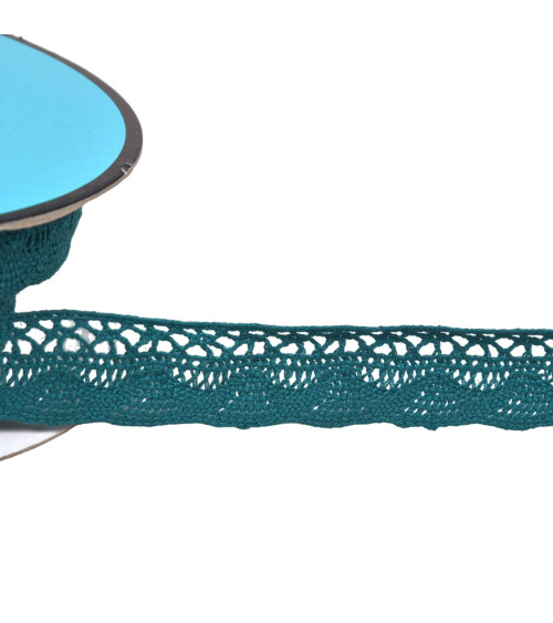 19mm duck blue fan lace by the meter