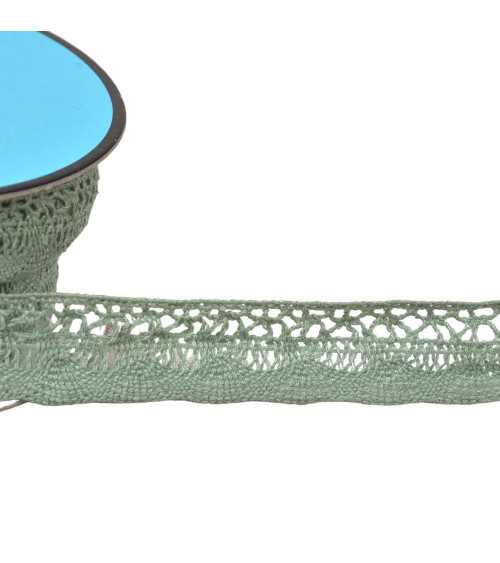 19mm almond green fan lace by the meter