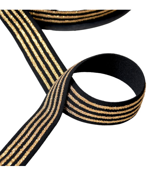 Elastic 4 metal bands 32mm black per meter