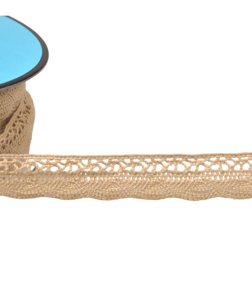 25m spool of 19mm beige fan lace