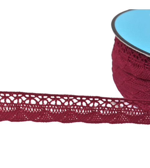 Spool of 25m fan lace 19mm plum