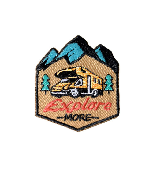 Explore More Mountain Iron-On Badge 4.7cm x 4.5cm