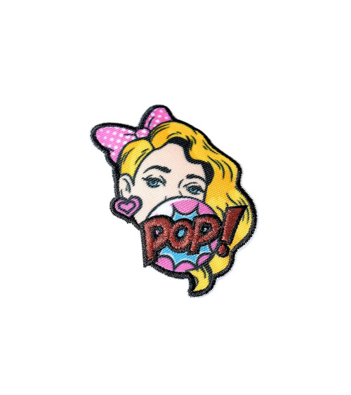 Pop art pop iron-on patch 6.3cm x 4cm