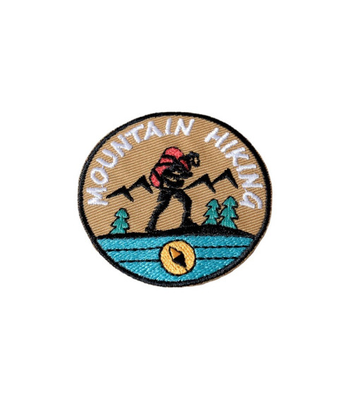 Set of 3 mountain hiking iron-on patches 4.7cm x 4.5cm