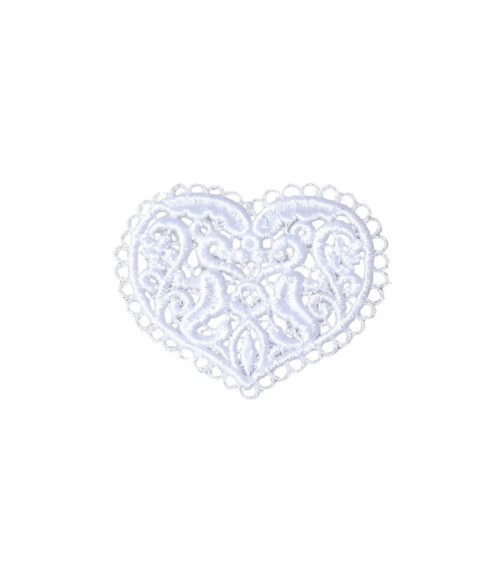 Juego de 3 parches termoadhesivos de encaje de corazón de 3,6 cm x 3,4 cm