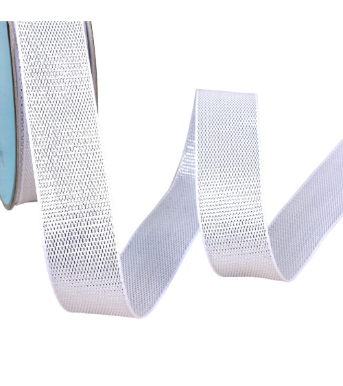 Silver metallic ribbon by the meter