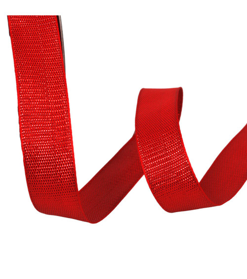 Red metallic ribbon by the meter