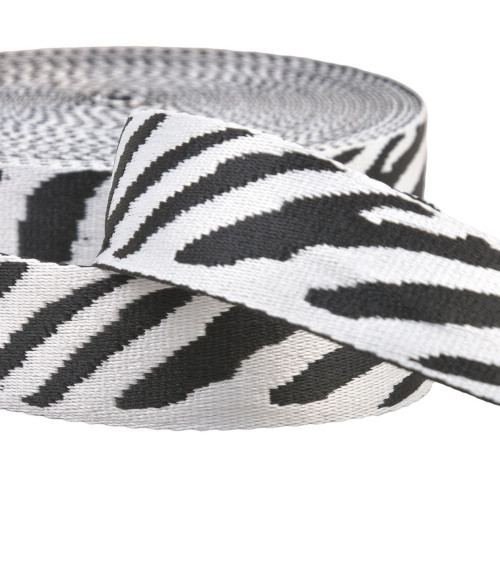 Zebra animal print strap 38mm white