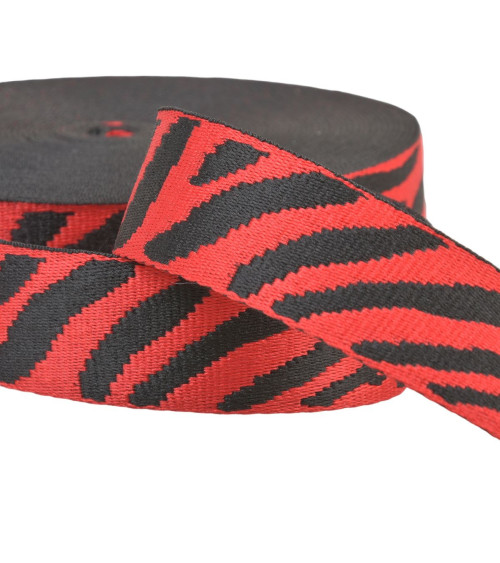 Zebra animal print strap 38mm red