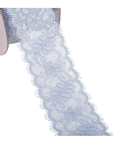 Lace between two flowers 55mm lavender blue