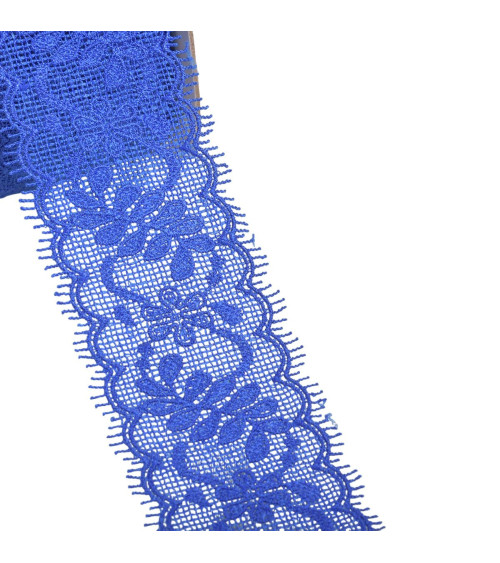 Lace between two flowers 55mm navy blue