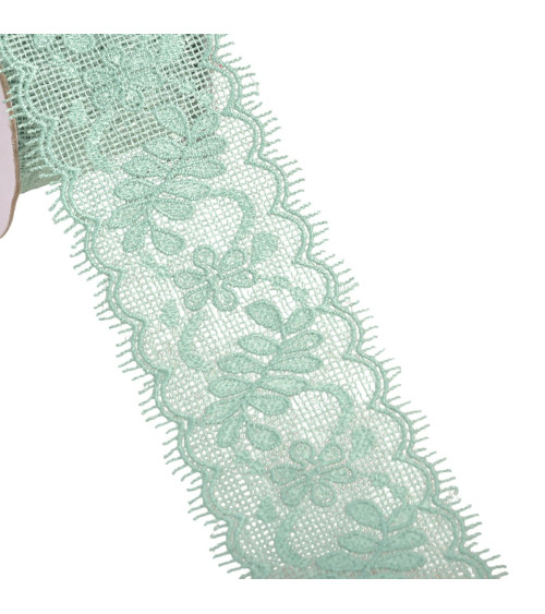 Lace between two flowers 55mm light khaki green