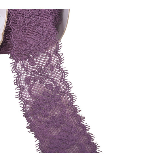 Lace between two flowers 55mm plum