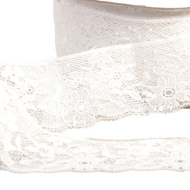 Dentelle fleurs 50mm blanc