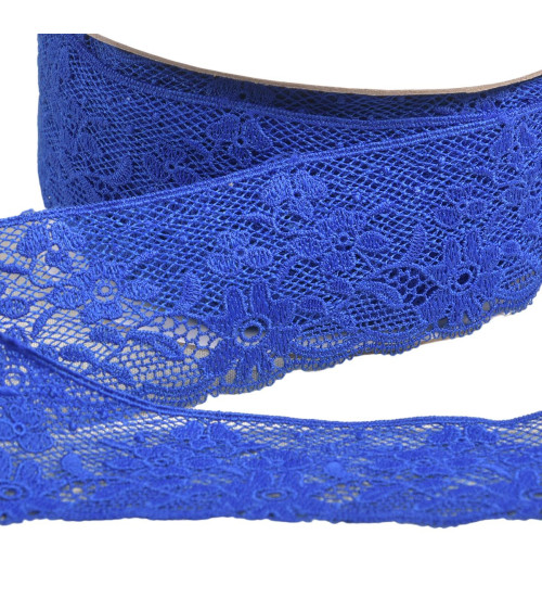 Lace flowers 50mm navy blue